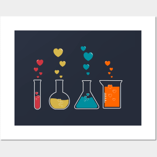 Cute Chemistry Hearts Science Valentines Gift Nerd Posters and Art